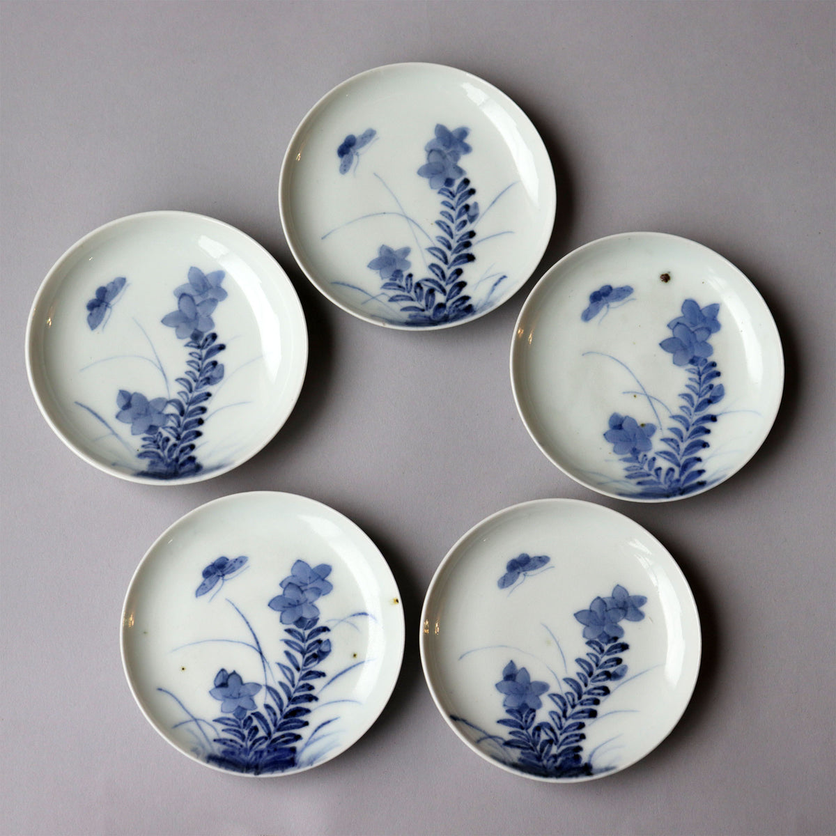 古伊万里染付秋草花図豆皿５客揃[p0328]【Old IMARI small plate-5pcs】 – 青梵ギャラリー