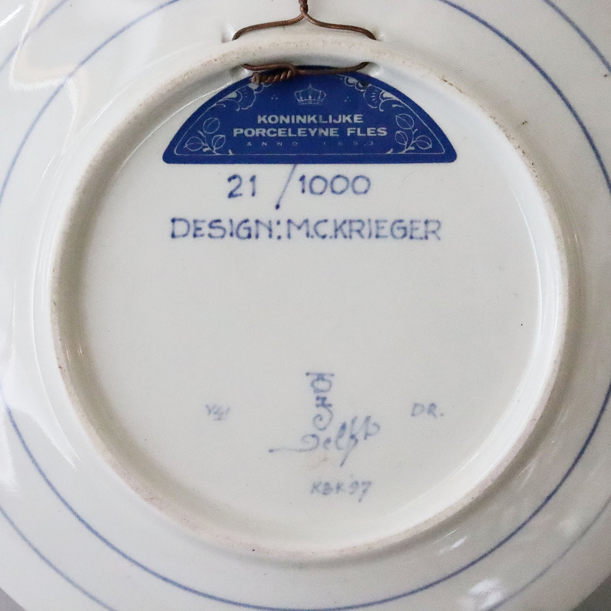 ロイヤルデルフト イヤープレート(18.3cm) 1997年【royal delft year plate 1997】 [DFS97] –  青梵ギャラリー