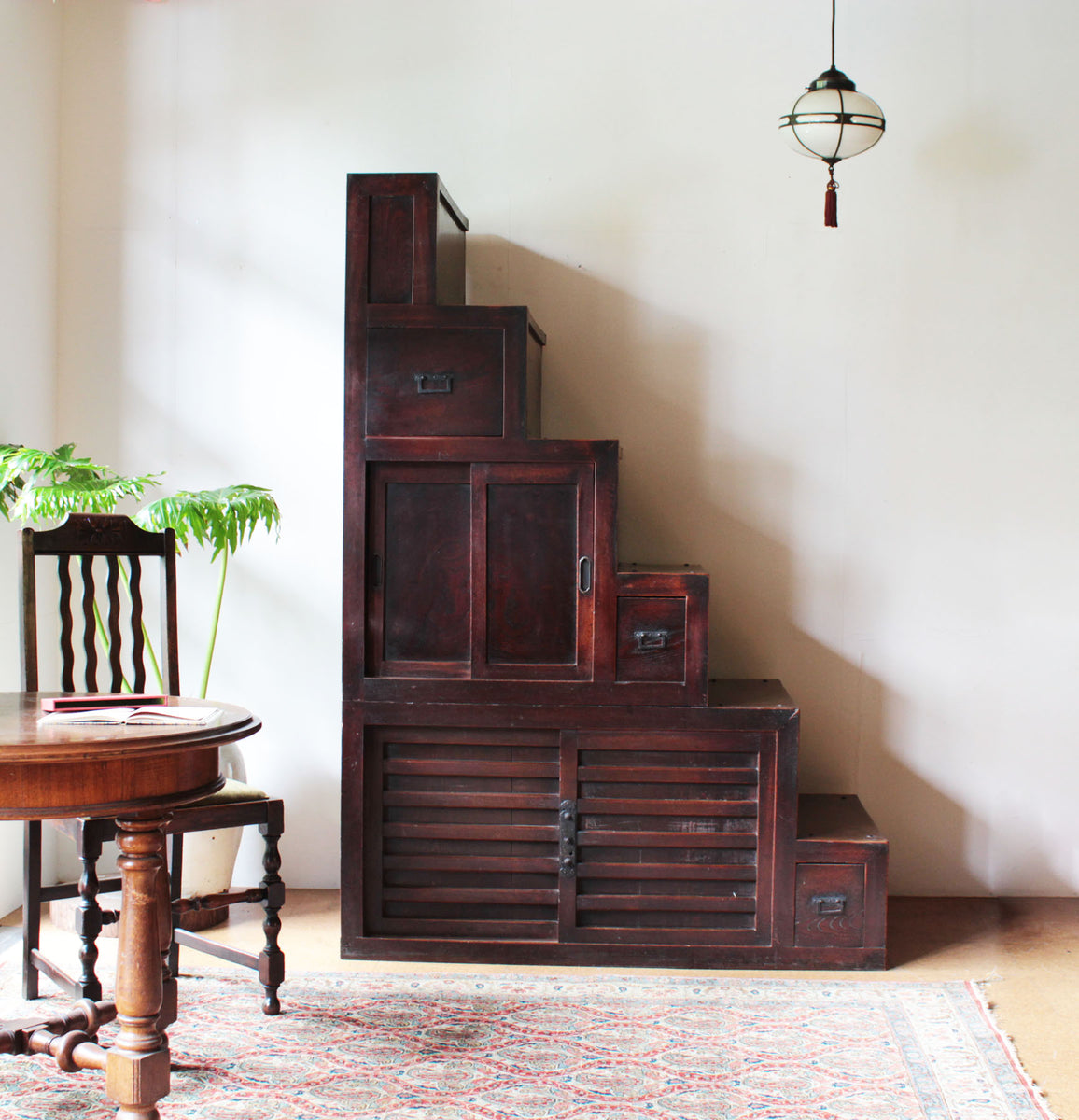 時代箪笥／欅階段箪笥【 KEYAKI STEP CHEST 】 [j0926]　Japanese Antique Furniture