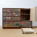 桐小箪笥-木目込み草花図【KIRI small chest with peinted flowers design 】[j1173]Japanese vintage Furniture