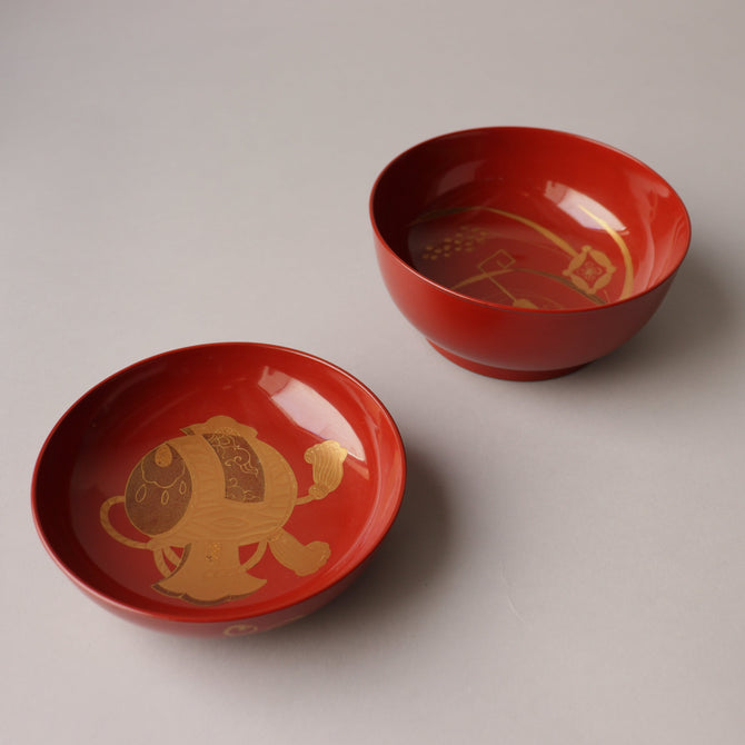 宝尽くし蒔絵椀 5客揃い 【Maki-e Bowl 5-piece Set with auspicious designs of lucky motifs 】[L00010]