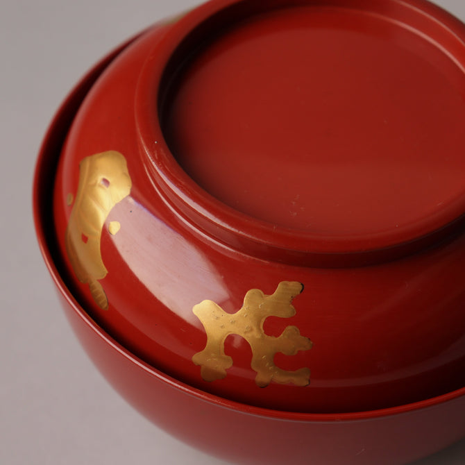 宝尽くし蒔絵椀 5客揃い 【Maki-e Bowl 5-piece Set with auspicious designs of lucky motifs 】[L00010]