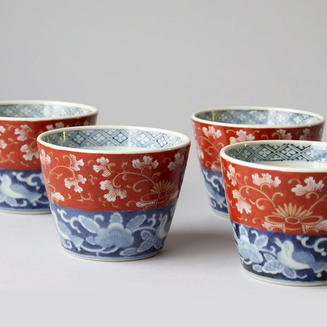 古伊万里赤絵蕎麦猪口　1客【OLD IMARI SOBA CHOKO -soba noodle cup 1pc】[p0322]