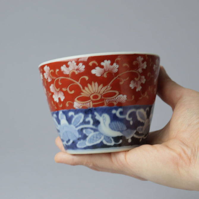 古伊万里赤絵蕎麦猪口　1客【OLD IMARI SOBA CHOKO -soba noodle cup 1pc】[p0322]