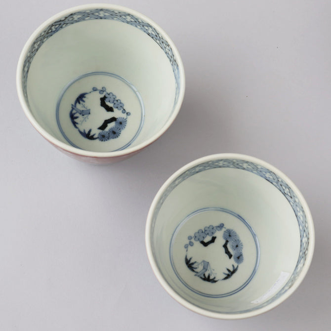 古伊万里赤絵蕎麦猪口　1客【OLD IMARI SOBA CHOKO -soba noodle cup 1pc】[p0322]