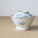 古伊万里線描き草花図染付蓋碗　[p0331]【Old IMARI bowl】