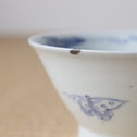 古伊万里線描き草花図染付蓋碗　[p0331]【Old IMARI bowl】