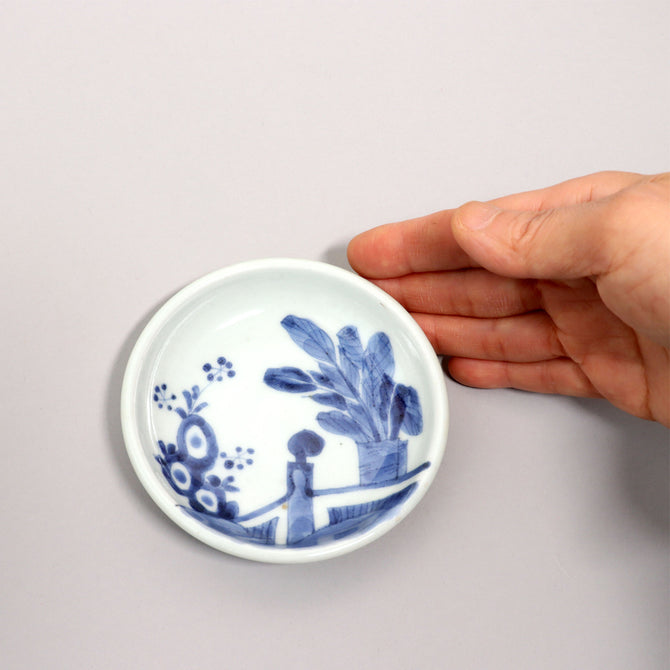 古伊万里染付豆皿５客[p0330]【Old IMARI small plate-5pcs】