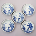 古伊万里染付豆皿５客[p0330]【Old IMARI small plate-5pcs】