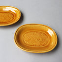 珉平焼　黄釉豆皿２客[p0326]【MINPEI pottery small plate-2pcs】