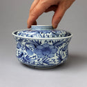 古伊万里牡丹唐草図染付蓋碗　3客[p0327]【Old IMARI bowl‐3pcs】