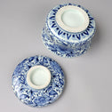 古伊万里牡丹唐草図染付蓋碗　3客[p0327]【Old IMARI bowl‐3pcs】