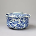 古伊万里牡丹唐草図染付蓋碗　3客[p0327]【Old IMARI bowl‐3pcs】