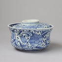 古伊万里牡丹唐草図染付蓋碗　3客[p0327]【Old IMARI bowl‐3pcs】