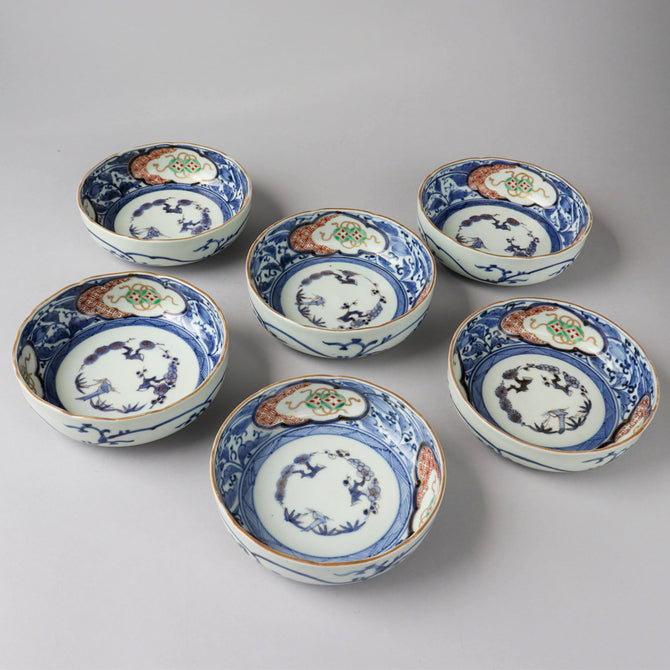 古伊万里赤絵春寒鉢 六客揃い [p0334]【Old IMARI bowl 6pcs.】 – 青梵ギャラリー