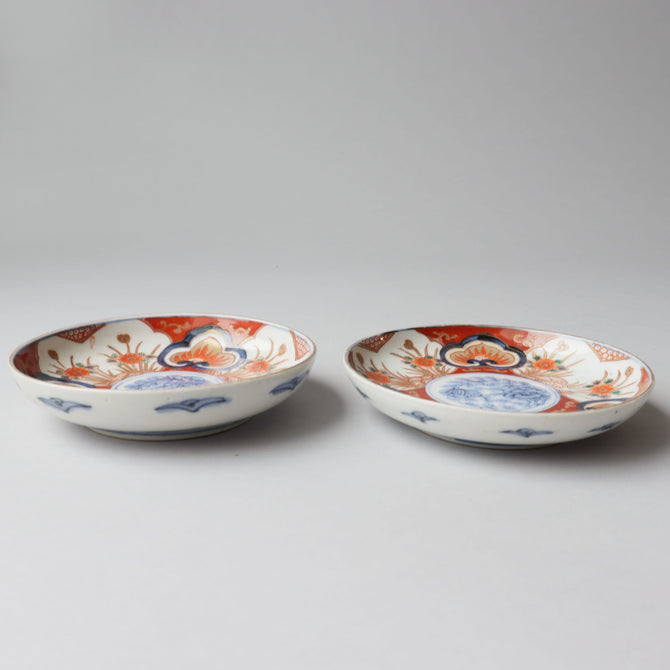 伊万里赤絵小皿　五客揃い　[p0340]【Old IMARI small plate 5 pcs.】